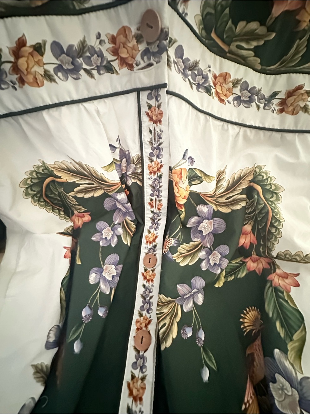 FARM RIO Nature Green Long Sleeve Floral Maxi Dress Size L - Picture 7 of 7